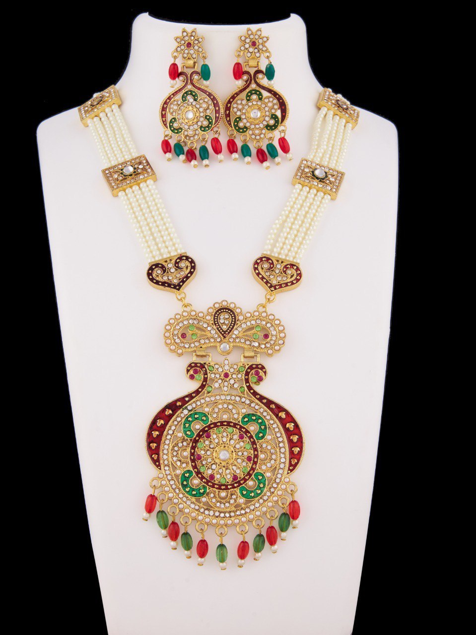 Traditional Pearl Necklace Set for Women