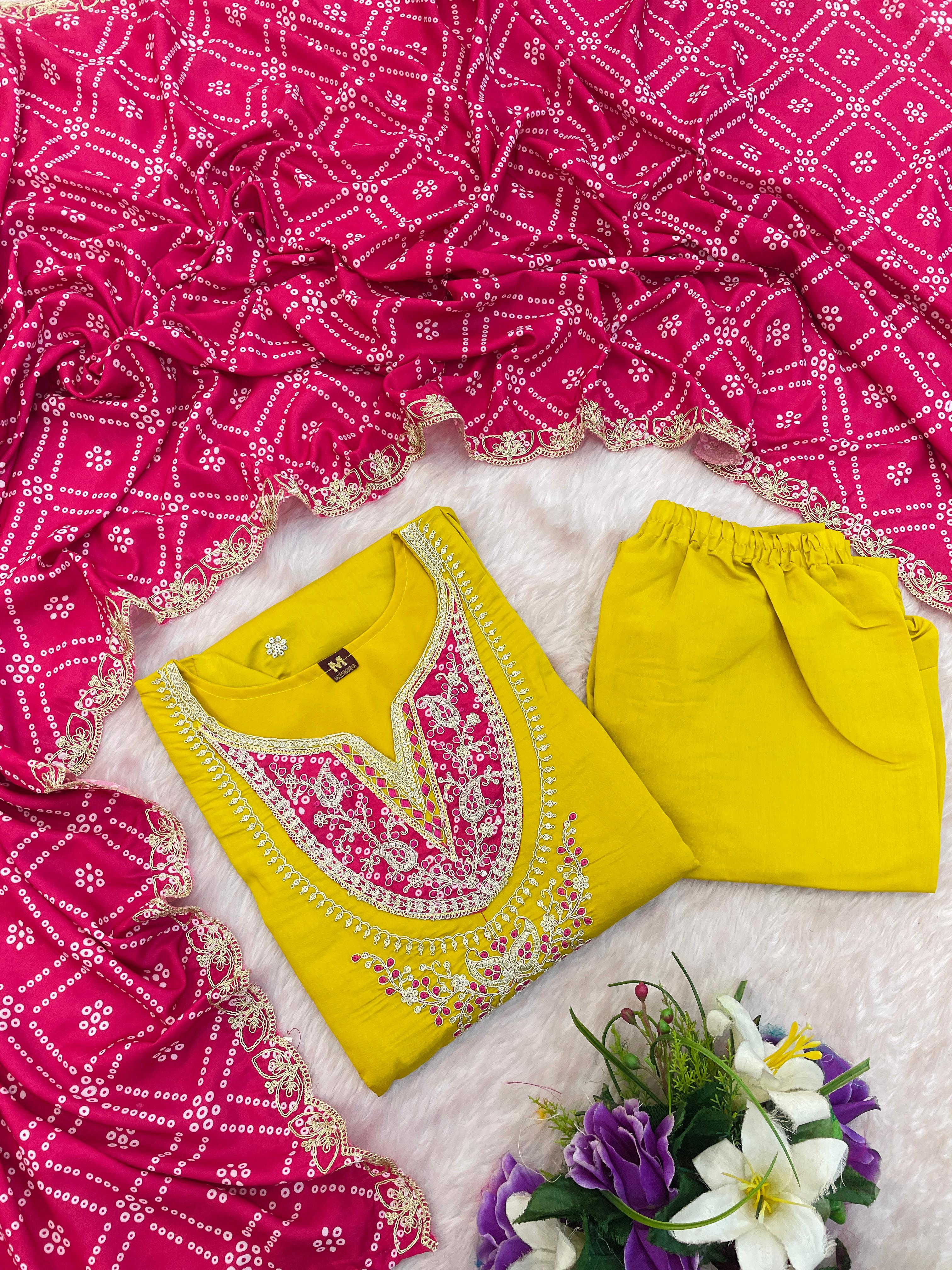 Presenting New Roman Fabric beautiful suit set - Yellow - image_05_a2bf5ffd515a.jpg