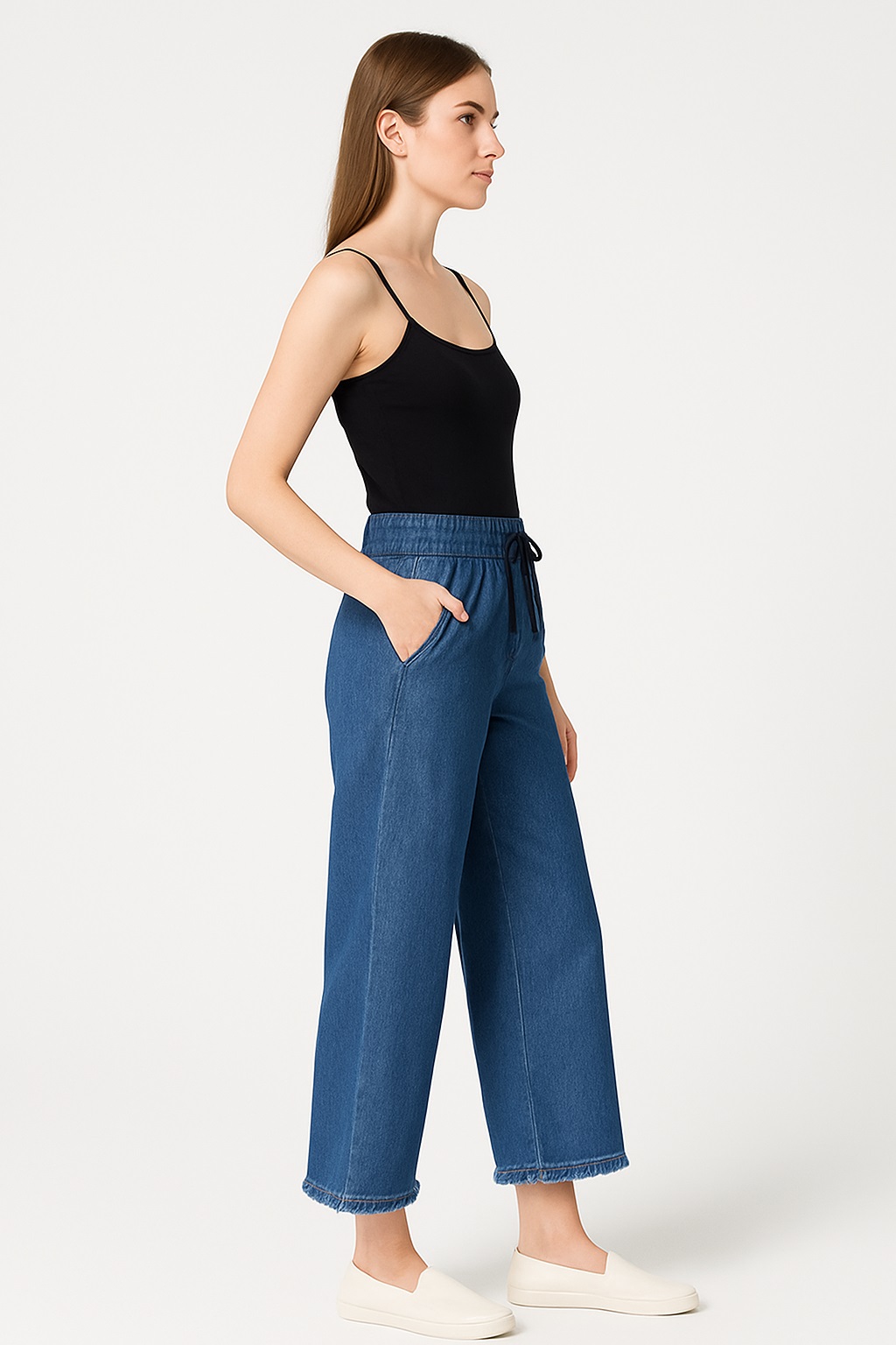 VIG TRENDS Denim Palazzo for Women_Girls _ Stylish Wide Leg Bottom Wear _ with two pocket _ jumbo size  - NAVY BLUE - image_02_11aafceee1ac.jpg