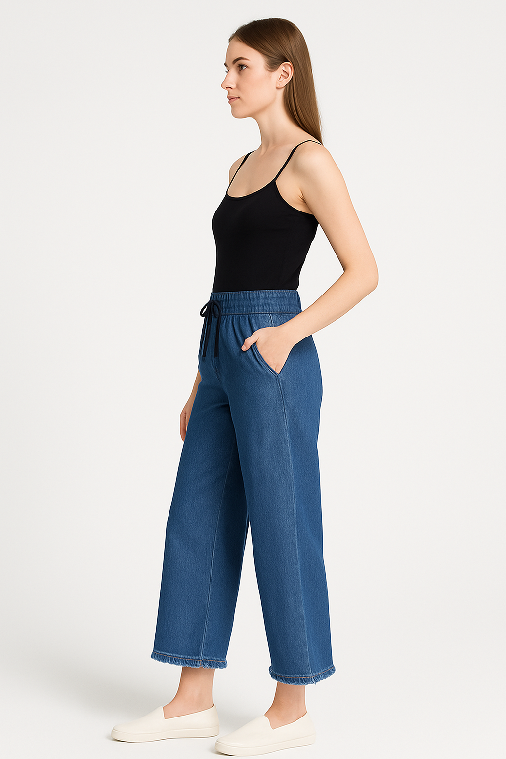 VIG TRENDS Denim Palazzo for Women_Girls _ Stylish Wide Leg Bottom Wear _ with two pocket _ jumbo size  - NAVY BLUE - image_03_46dc7d44316e.png